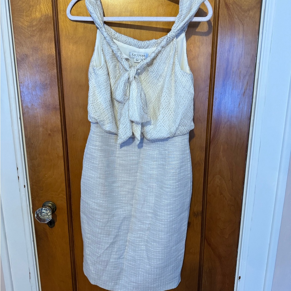 Kay Unger Cream Midi Dress